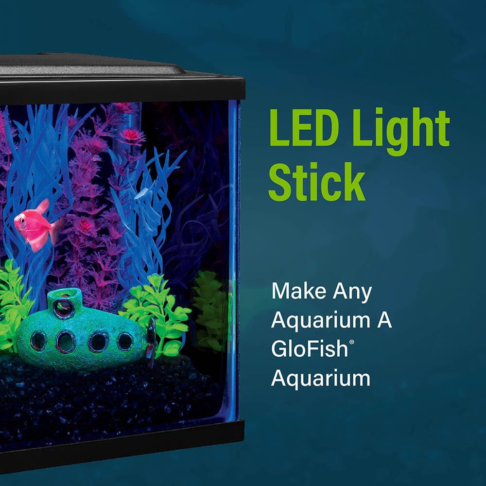 GloFish 8 Inch LED Light Stick - White, Blue and, Magenta Aquarium Lights - Tank Sizes Up to 5 Gallons