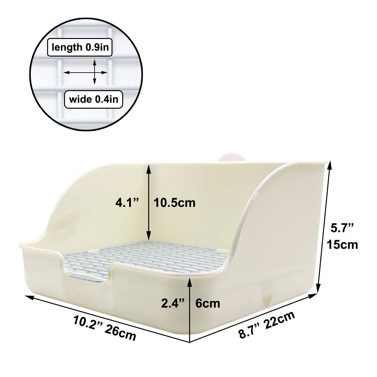 Pet Small Rat Toilet, Square Potty Trainer Corner Litter Bedding Box Pet Pan For Small Animal/Rabbit/Guinea Pig/Galesaur/Ferret (White)