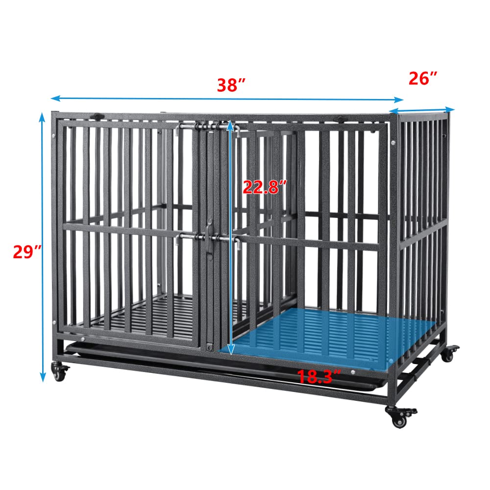 Smonter Stackable Dog Crates With Divider-Heavy Duty Dog Kennels And Crates For Small Medium And Large Dogs
