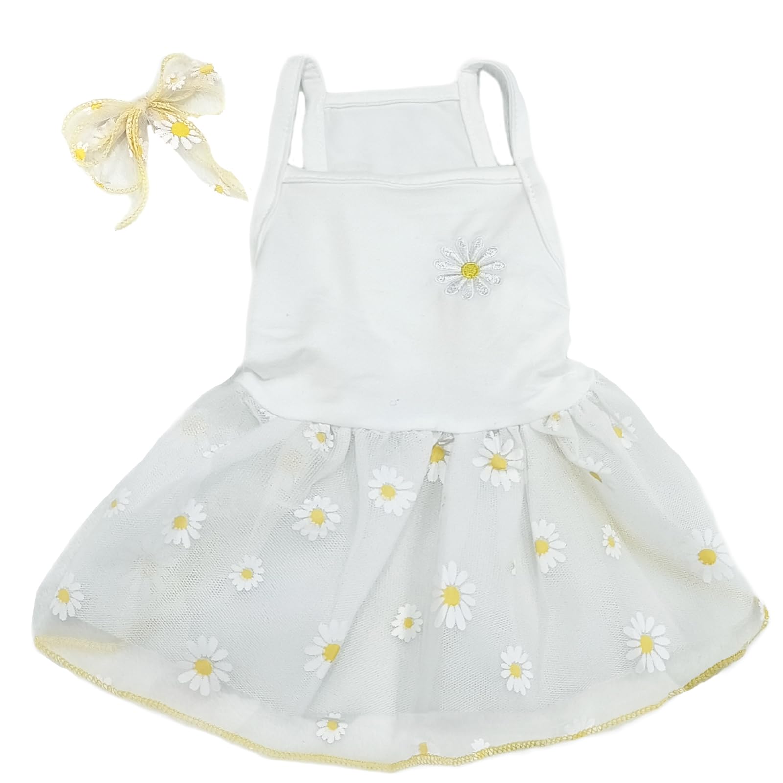 White Daisy Dog Cat Dress For Small Dogs Girl Cute Dog Princess Dresses Puppy Tutu Skirt Chihuahua Teddy Pomeranian Sundress Bir