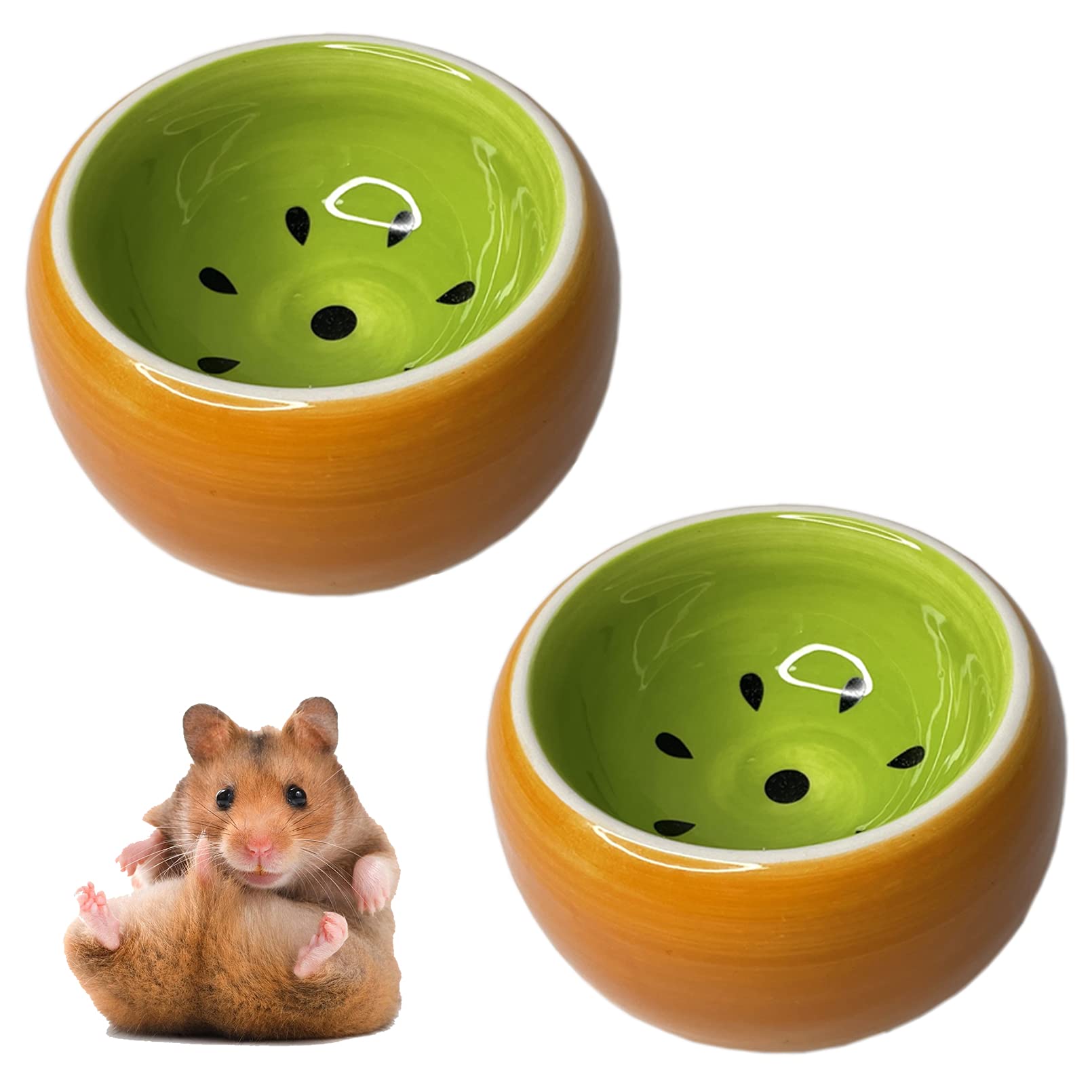 Hamster Bowl, Ceramic Guinea Pig Water Bowl Small Animal Food Dish for Syrian Hamster Rabbit Gerbil Chinchilla Hedgehog Sugar Gl