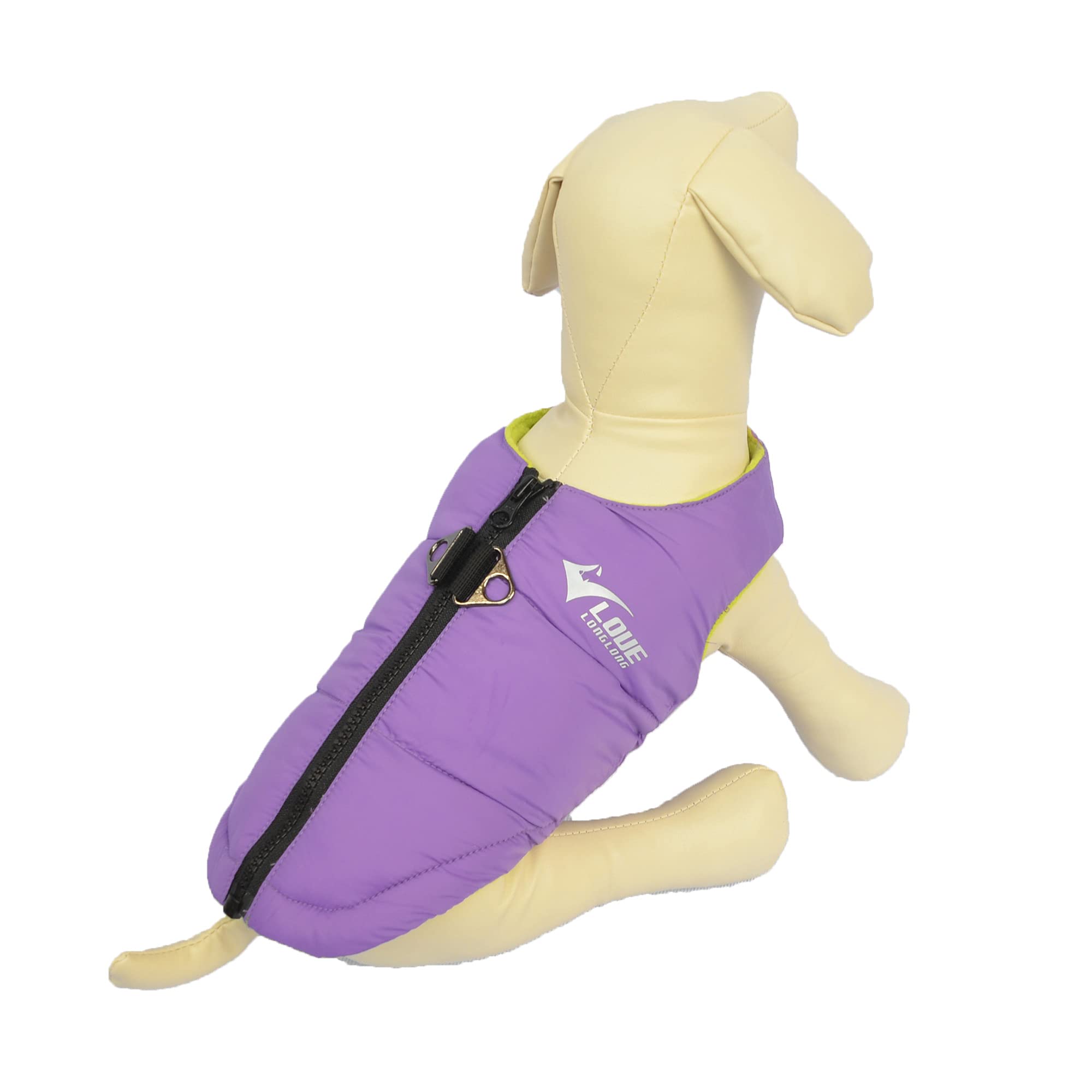 Dog Winter Jacket, Waterproof Windproof Dog Winter Vest Super Warm Polar Fleece Dog Winter Clothes With Smooth Zipper Closure For Small Medium Large Dogs Purple Xl