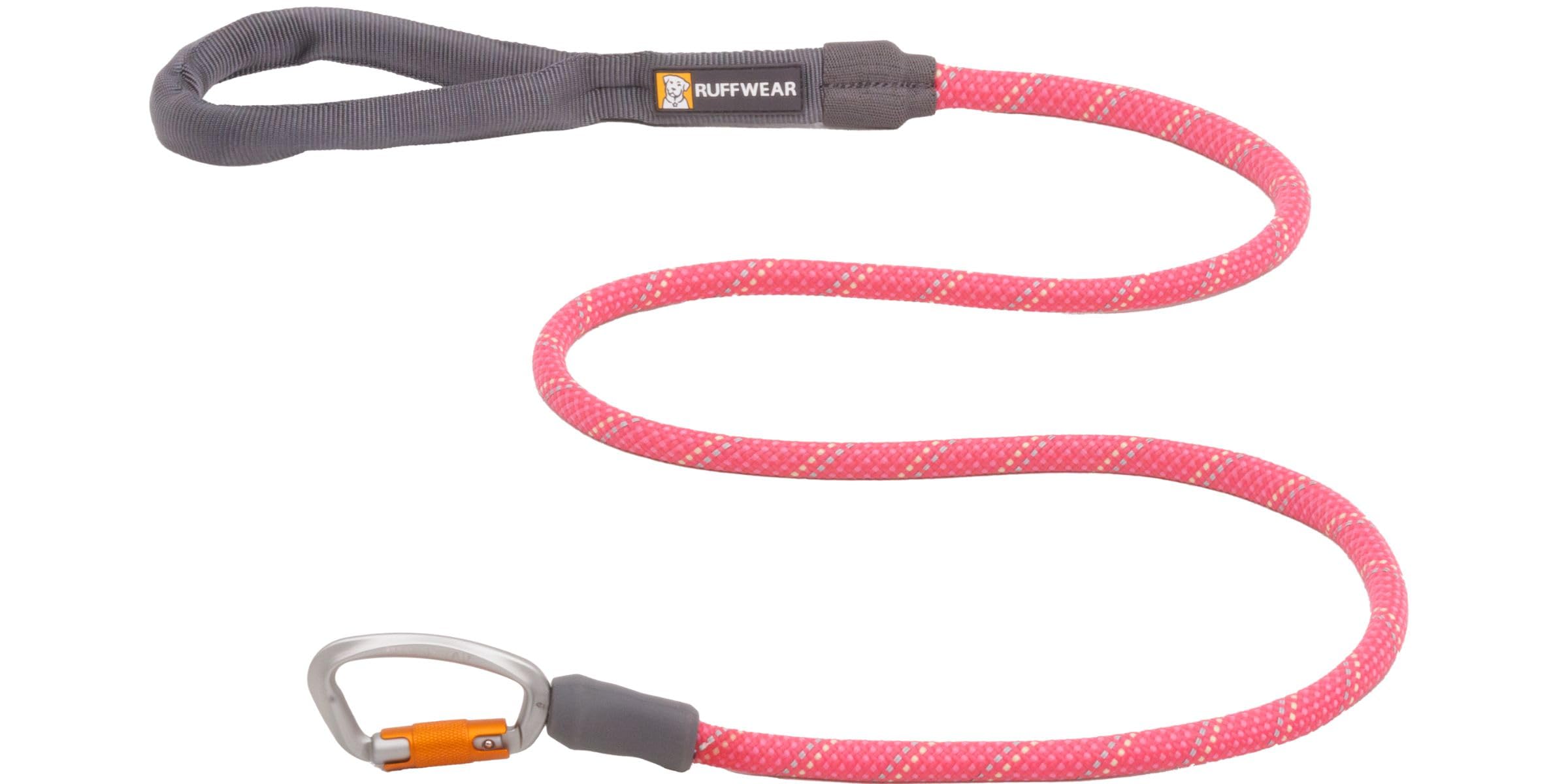 Ruffwear, Knot-A-Leash Dog Leash, Reflective Rope Lead With Carabiner, Pink, Large