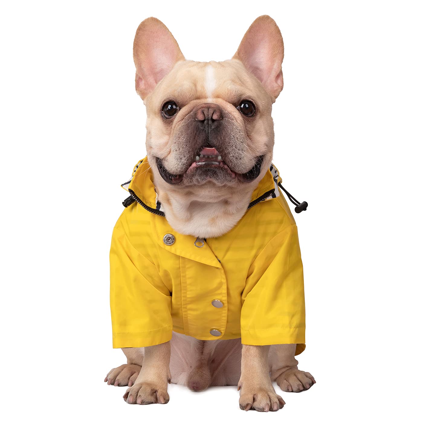 HDE Dog Raincoat Double Layer Zip Rain Jacket with Hood for Small to Large Dogs Yellow - S