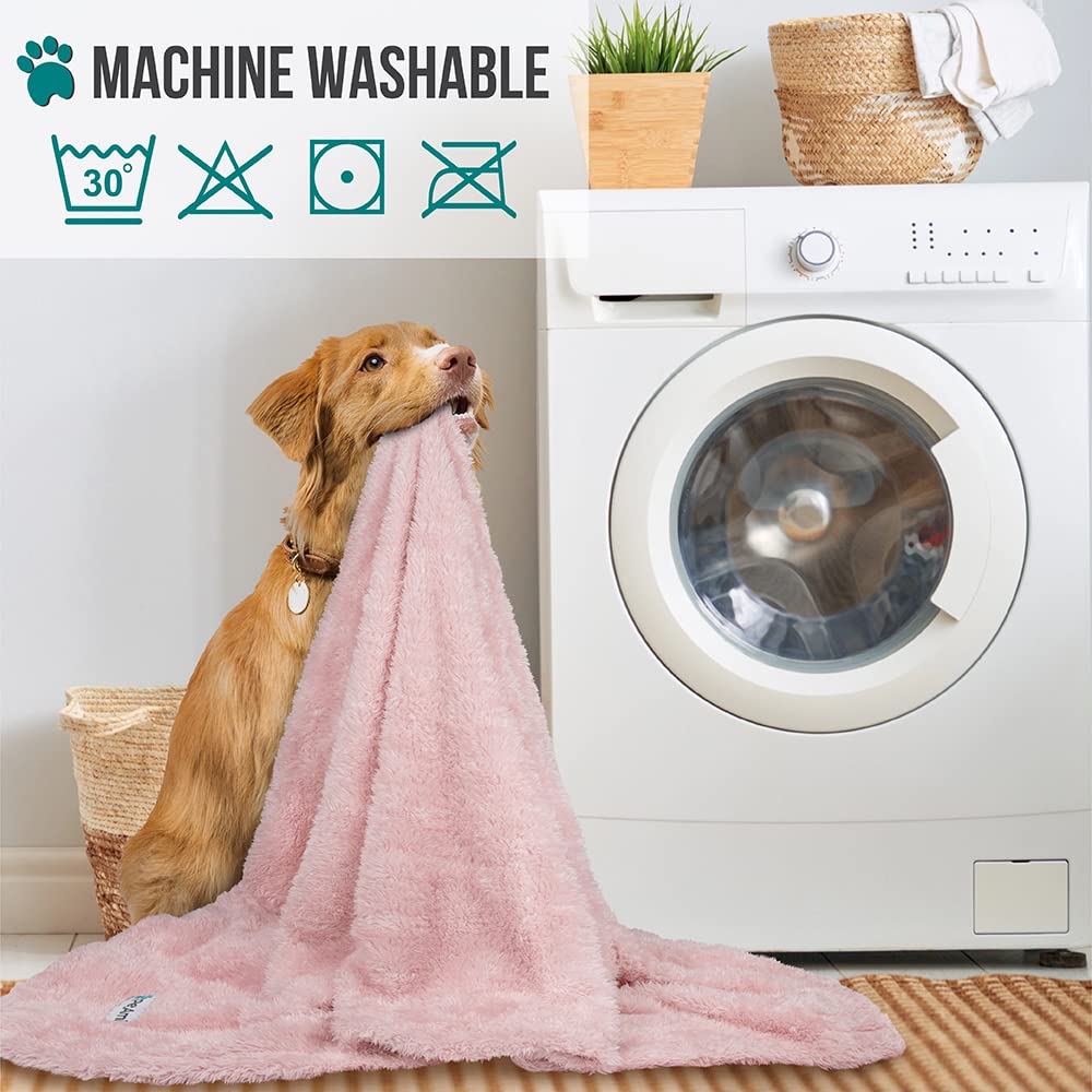 Petami Fluffy Dog Blanket For Small Medium Large Dogs, Sherpa Soft Warm Pet Fleece Throw For Indoor Cats, Fuzzy Plush Shaggy Blanket Furniture Protector Sofa Couch Bed, Pink 40X60