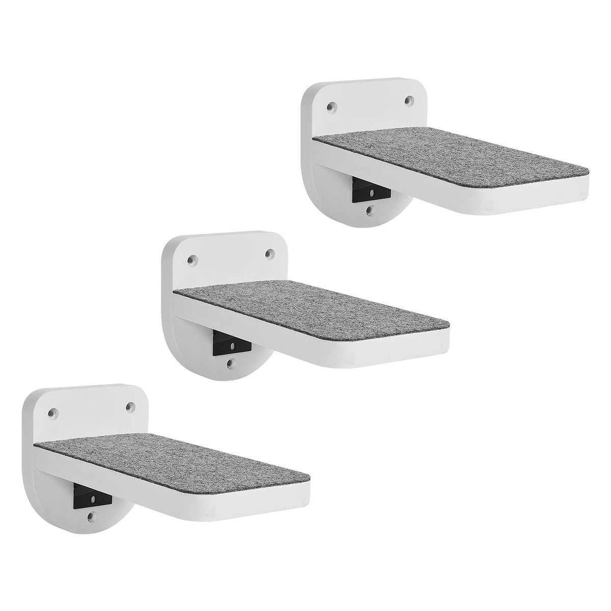 Espets Set Of 3 Natural Wood Cat Steps For Wall -Wall Mounted Cat Stairs Shelves, Cat Climbing Ladder, Cat Shelf And Perches For
