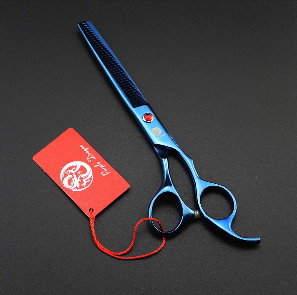 Purple Dragon Professional 7.0 Inch 4Pcs Pet Grooming Scissors Kit Japan Premium Steel Straight & Curved & Thinning Blade Dog Ha