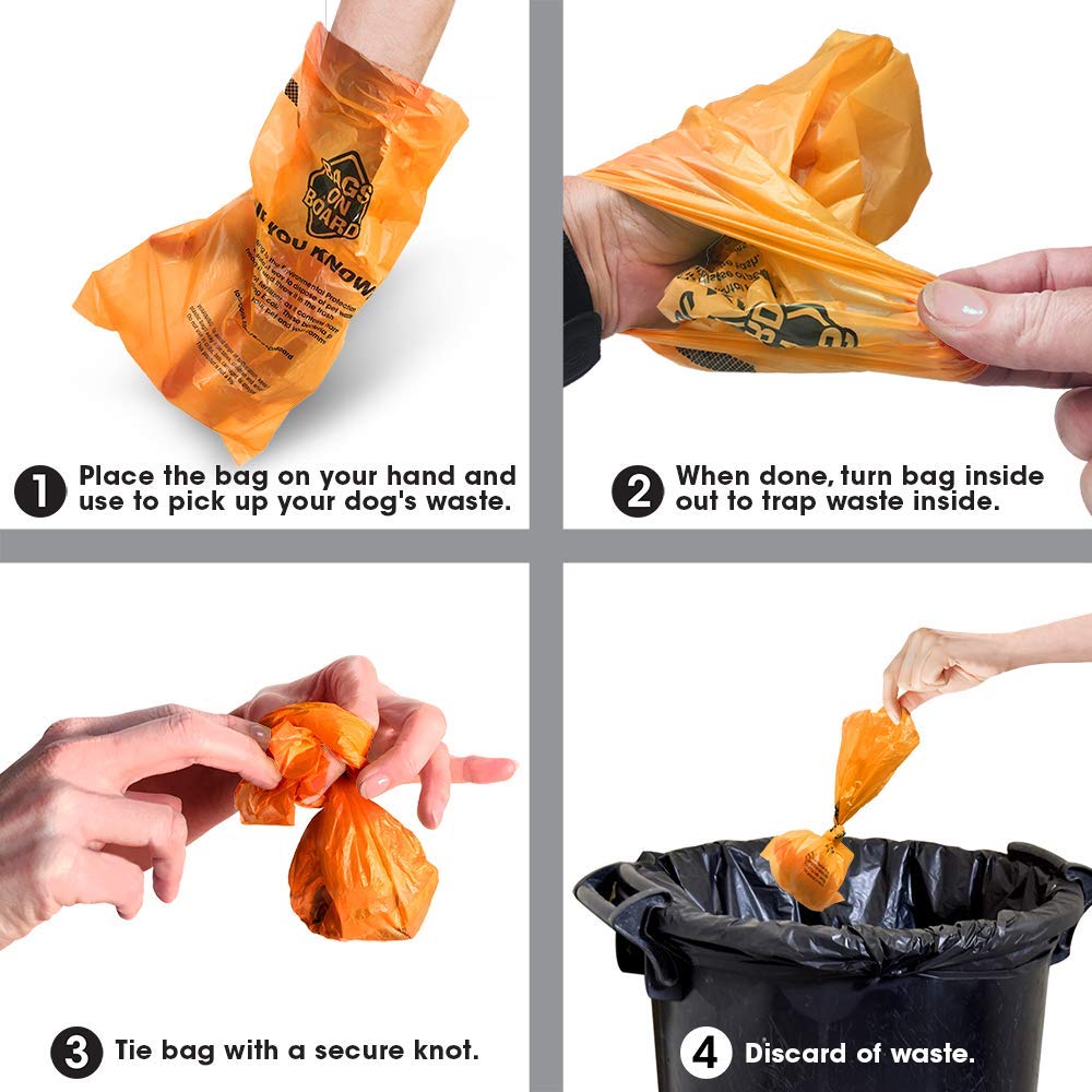 Bags On Board Dog Poop Bags - Strong, Leak Proof Dog Waste Bags - 9 X14 Inches, 315 Multi-Colored Bags