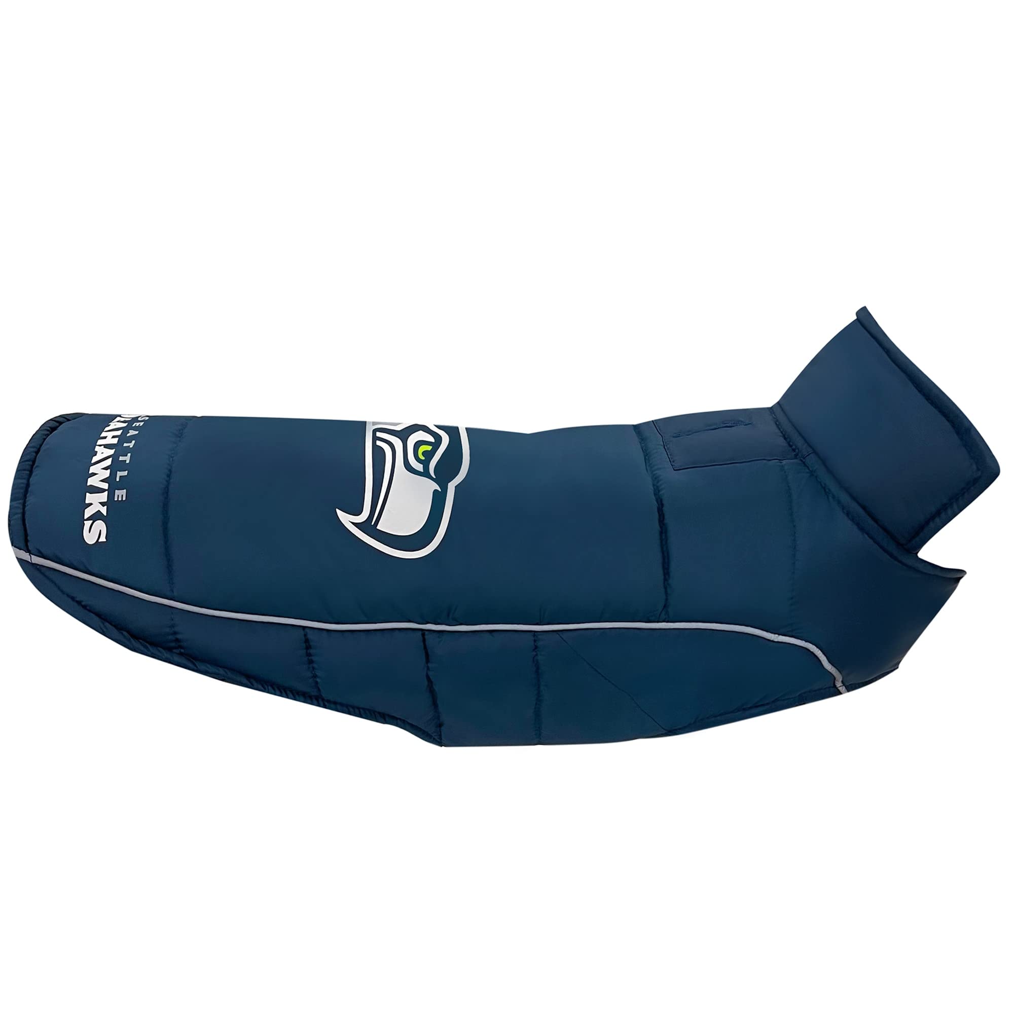 Pets First NFL Seattle Seahawks Puffer Vest for Dogs & Cats, Small, Waterproof Polyester, Model SEA-4081-SM