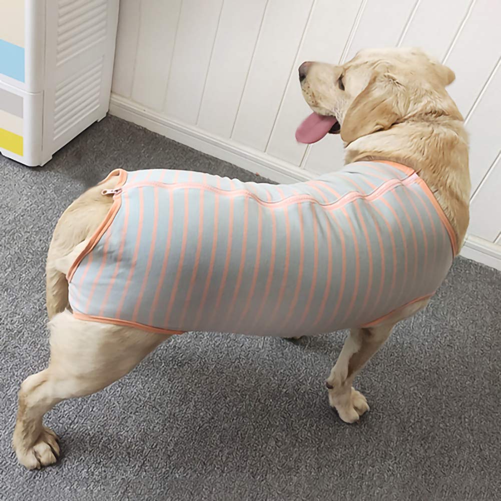 Dogs Recovery Suit Post Surgery Shirt For Female Male Dog, E-Collar Alternative Wound Protective Clothes (Grey Orange-4Xl)