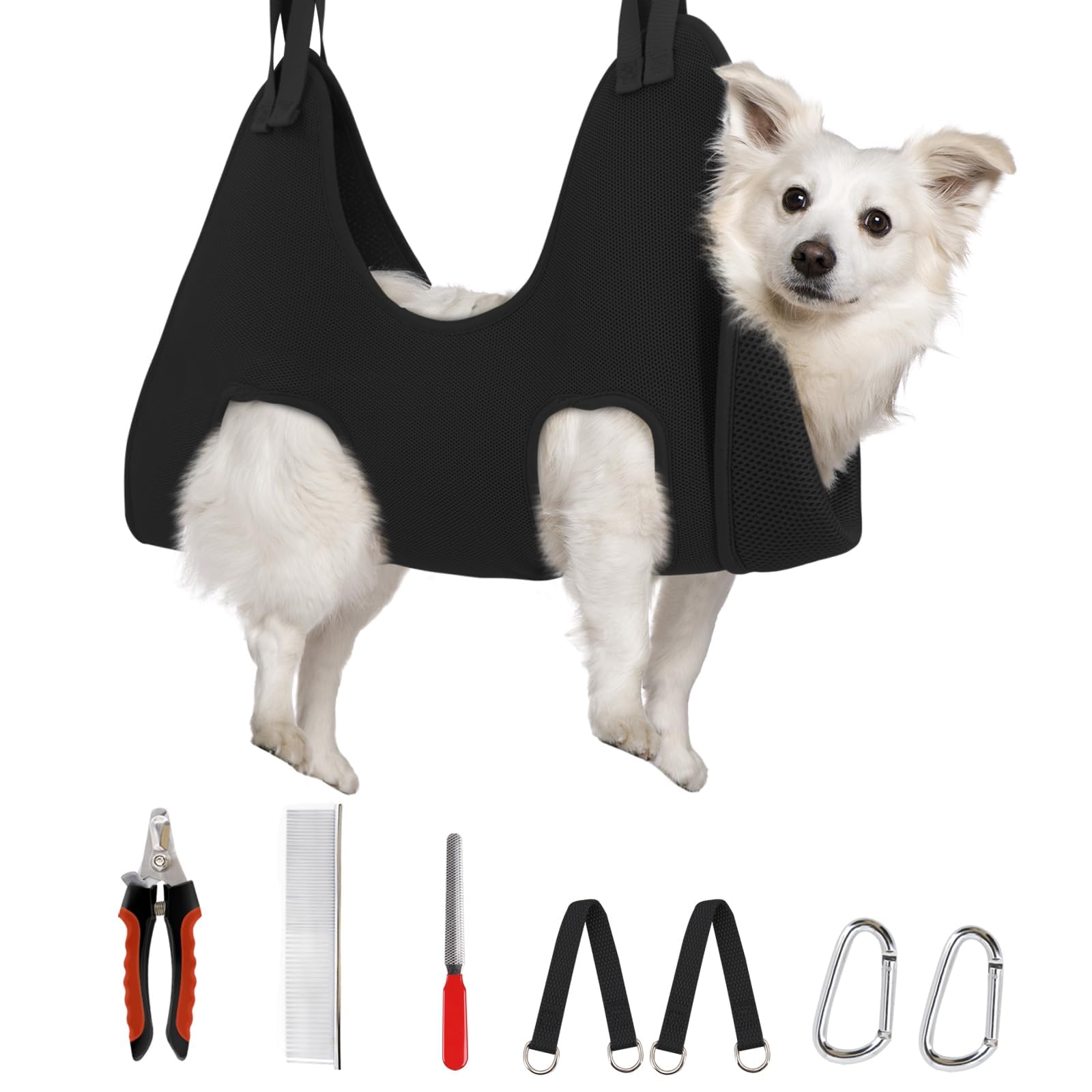 Supet Dog Grooming Hammock Harness For Cats & Dogs, Relaxation Dog Sling For Nail Trimming, Restraint Hanging Harness For Clippi