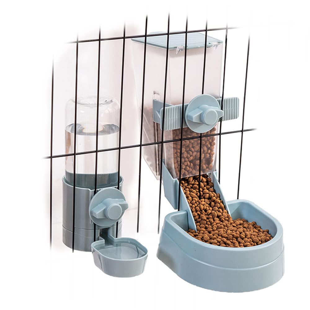 Oncpcare Rabbit Food Water Dispenser, Bunny Food and Water Bowl Set for Cage, Small Aniaml Food Dish for Rabbits, Ferrets, Cats,