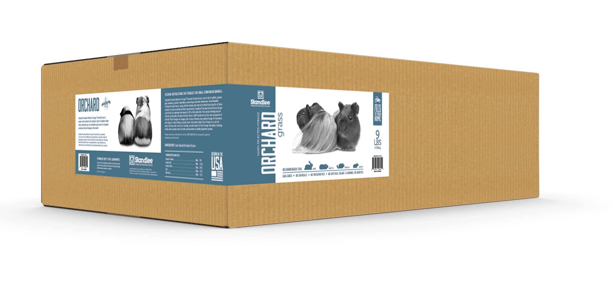 PremiYum Standlee Western Orchard Grass Hay Small Animal Food for Rabbits, Guinea Pigs, and Chinchillas, 9 lb. Box