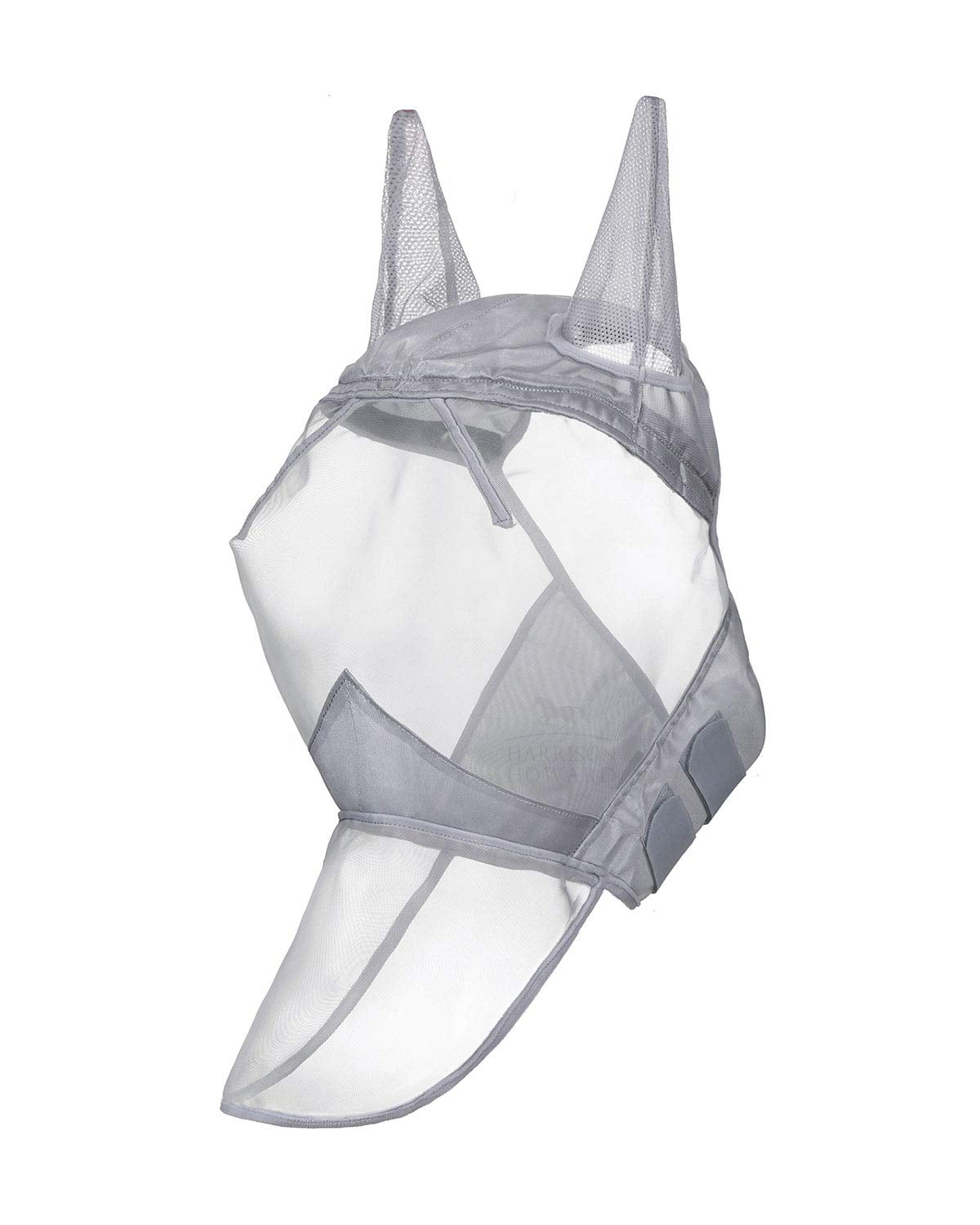 Harrison Howard CareMaster Horse Fly Mask Long Nose with Ears Full Face Moonlight Silver Small Pony