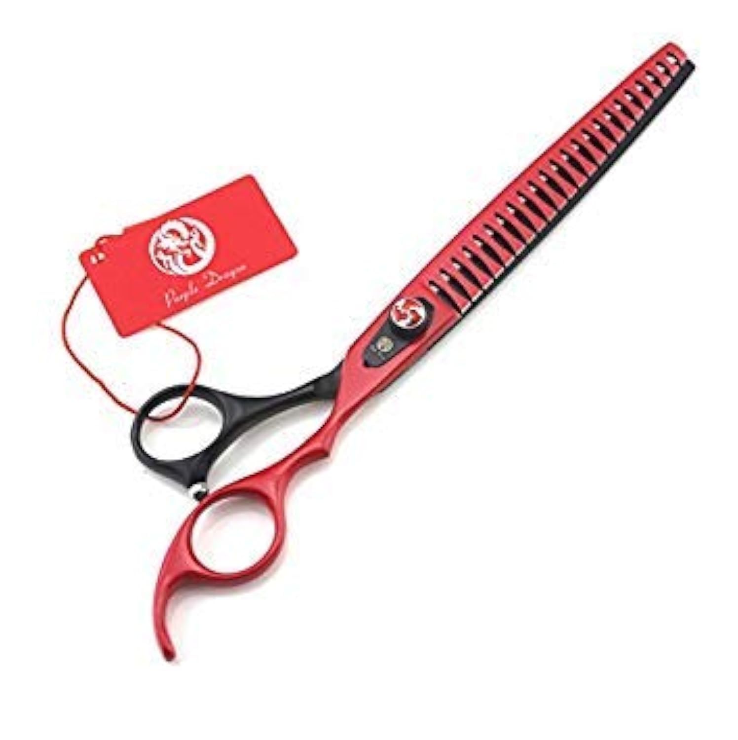 Purple Dragon 8.0 inch Professional Pet Grooming Scissor - Dog Chunker Shears - Adult Animal Thinning Hair Shears for Pet Groome