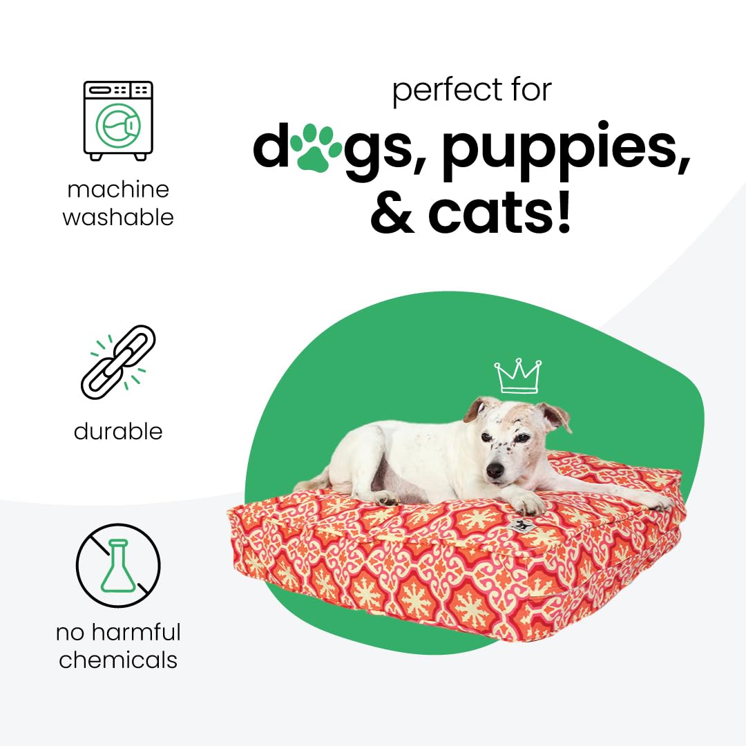 Molly Mutt Small Dog Bed Cover - Papillon Print - Measures 22   X27   X5 - 100% Cotton - Durable - Breathable - Sustainable - Ma