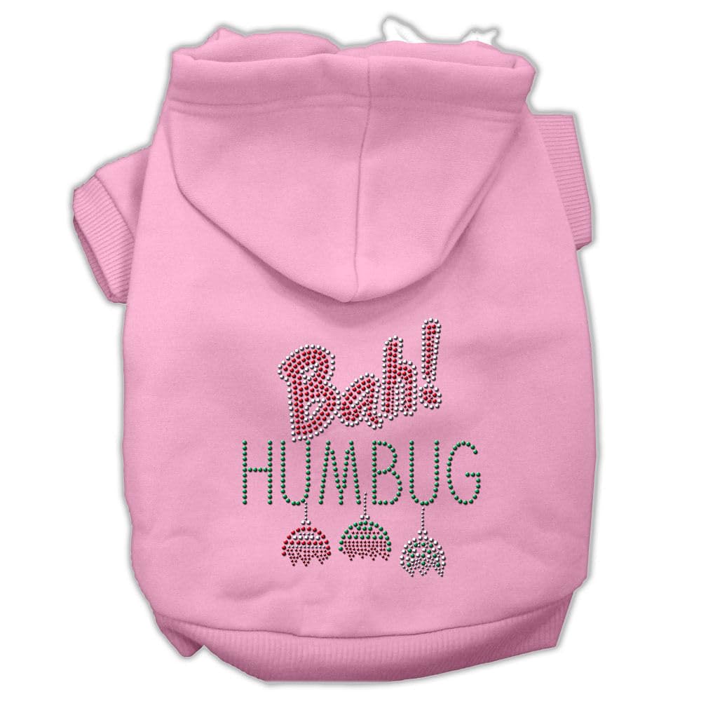Mirage Pet Products 20' Bah Humbug Rhinestone Hoodies, 3X-Large, Pink