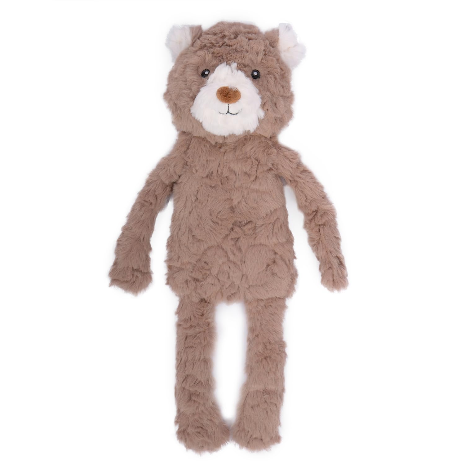 CHEWFFON Stuffless Dog Toy, Plush Puppy Squeaky Toy with Bear Design for Foraging Snuggling Fetch Retrieve, No Stuffing Crinkle 