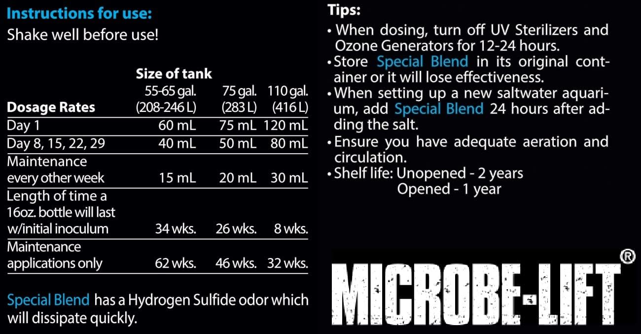 Microbe-Lift Sbh16 Special Blend Aquarium And Fish Tank Cleaner For Freshwater And Saltwater, 16 Ounces