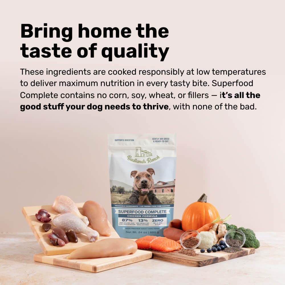 BADLANDS RANCH - Superfood Complete, Air-Dried Adult Dog Food - High Protein, Zero Fillers, Superfood Nutrition by Katherine Hei