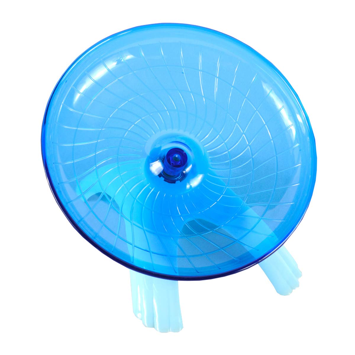 Wontee Hamster Flying Saucer Silent Running Exercise Wheel For Gerbil Rat Mouse Hedgehog Small Animals (Blue)
