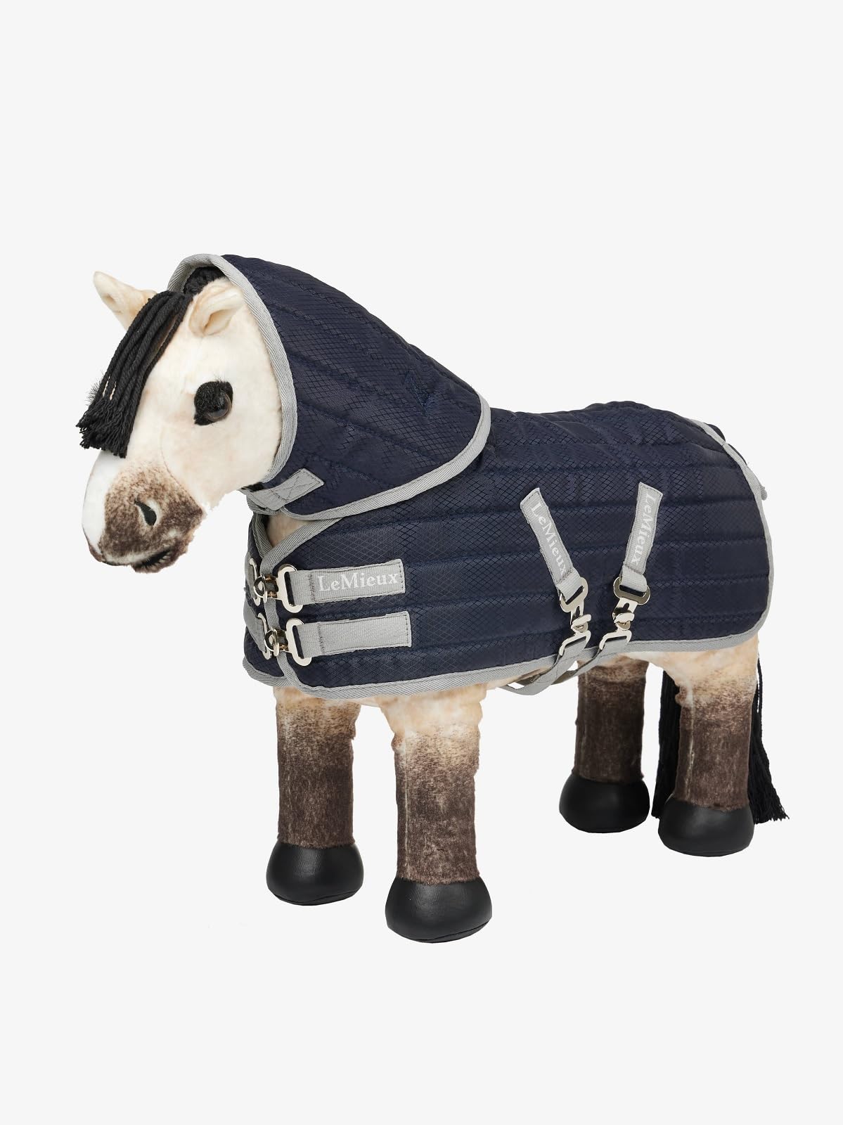 Lemieux Toy Pony Stable-Tek Rug - Fully Functional Buckles And Detachable Neck - Educational Toy - Navy