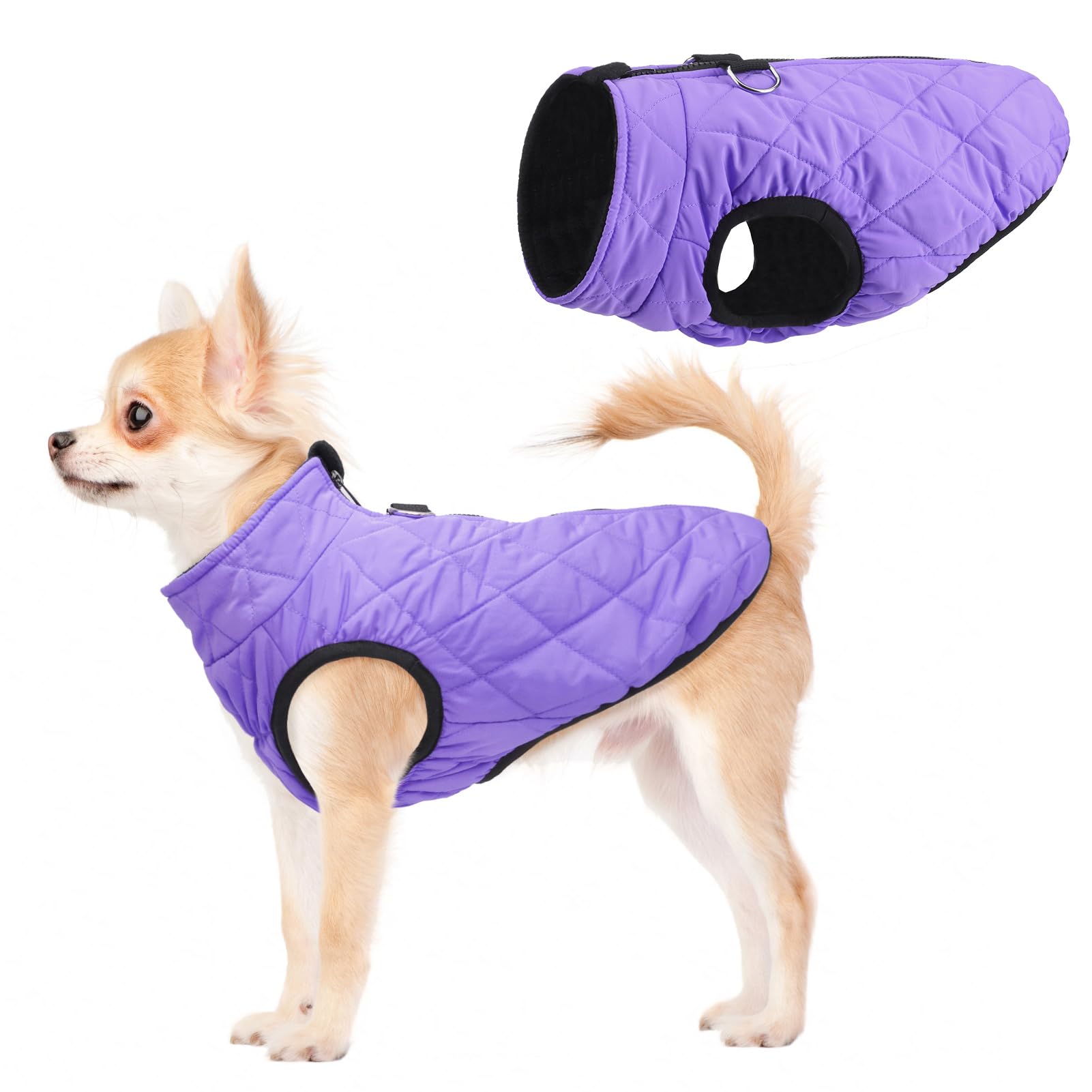 Scenereal Warm Dog Jacket - Winter Coat With Harness, Waterproof, Fleece Puffer Vest Windproof Snow Clothes For Small To Medium 