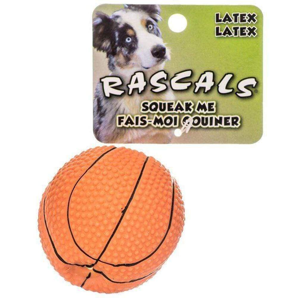 Coastal Pet Rascals 2.5' Latex Basketball Dog Toy With Squeaker (1-Unit)