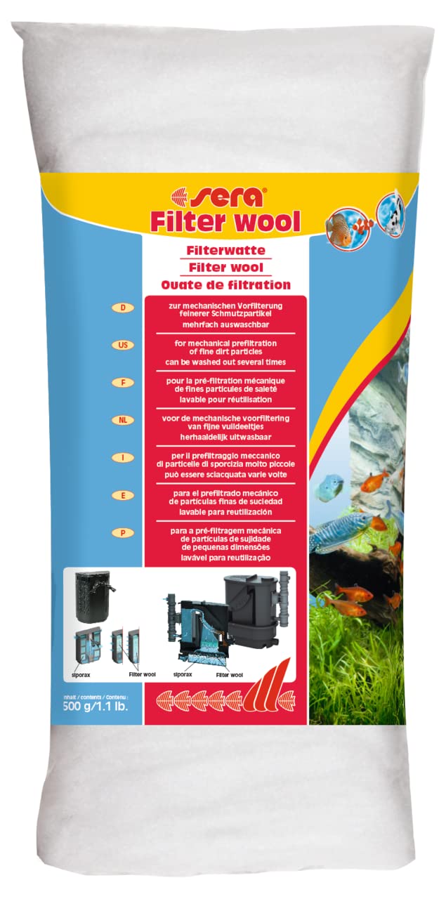 Sera Filter Wool 500 G, 1.1 Lb. Aquarium Filter Accessories