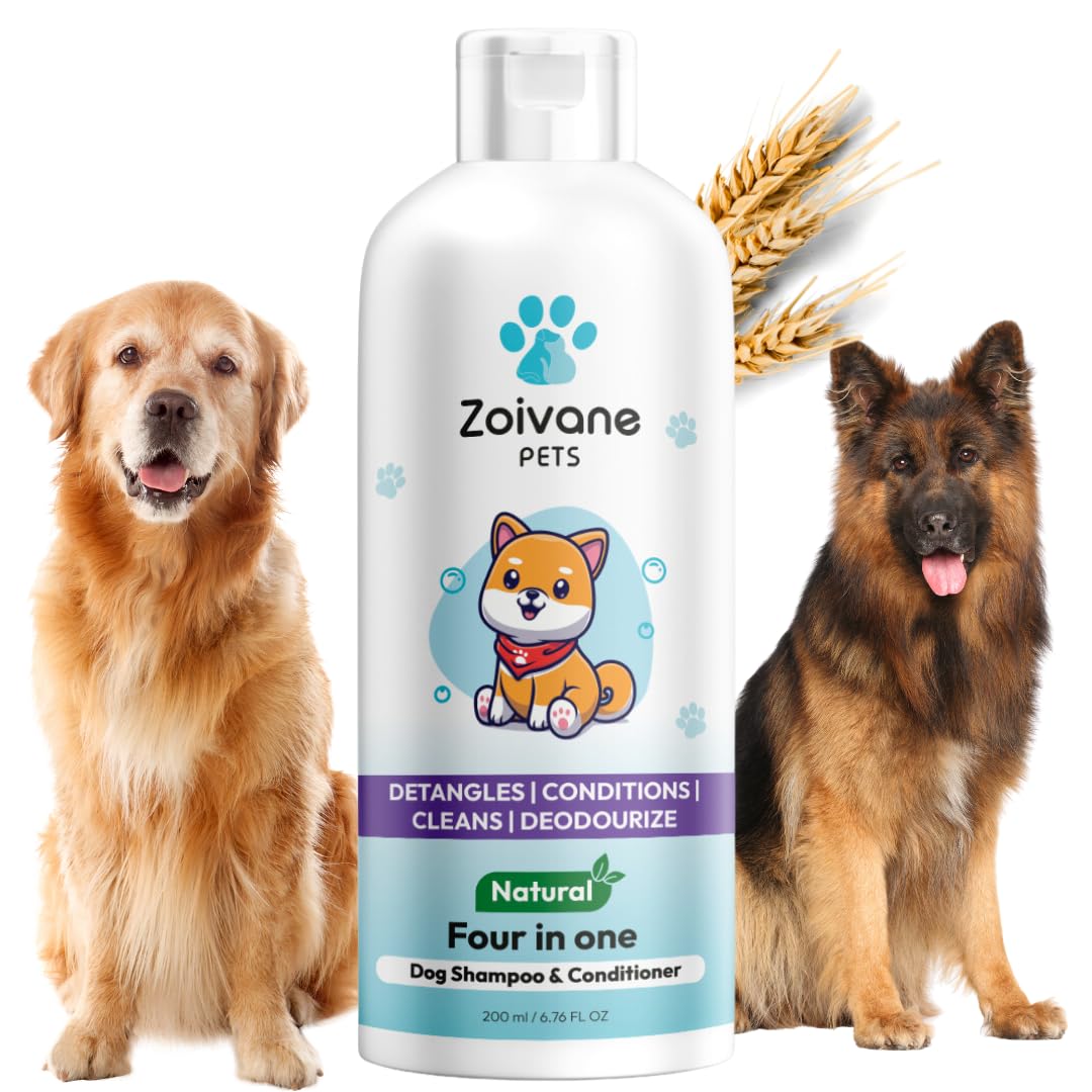 Zoivane Dog Shampoo - 5 L | 4 In 1 Dog Shampoo With Conditioner, For Pomeranian, Shih Tzu Puppy, Rottweiler Adult, German Shephe