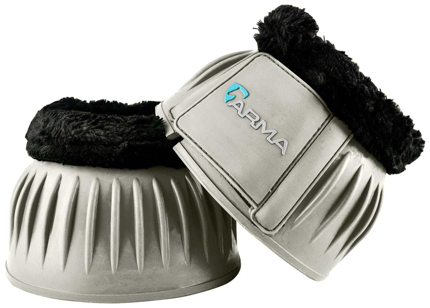 Shires Equestrian Equine Horse Arma Fleece Overreach X-Full Grey Bell Boots