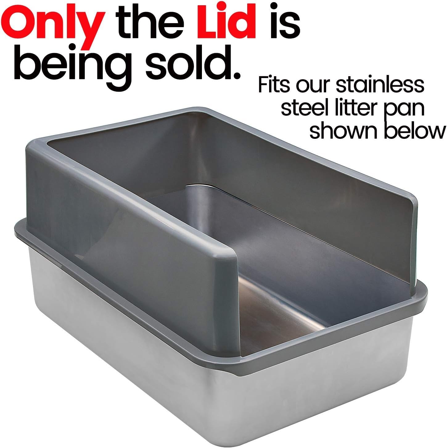 Iprimio Xl Cat Litter Box Enclosure - Stainless Steel Large For Boxes Big Cats - Never Absorbs Odor - Xl Cat Litter Box Enclosure With Teflon Coating - Litter Box Enclosure Only - Easy To Clean