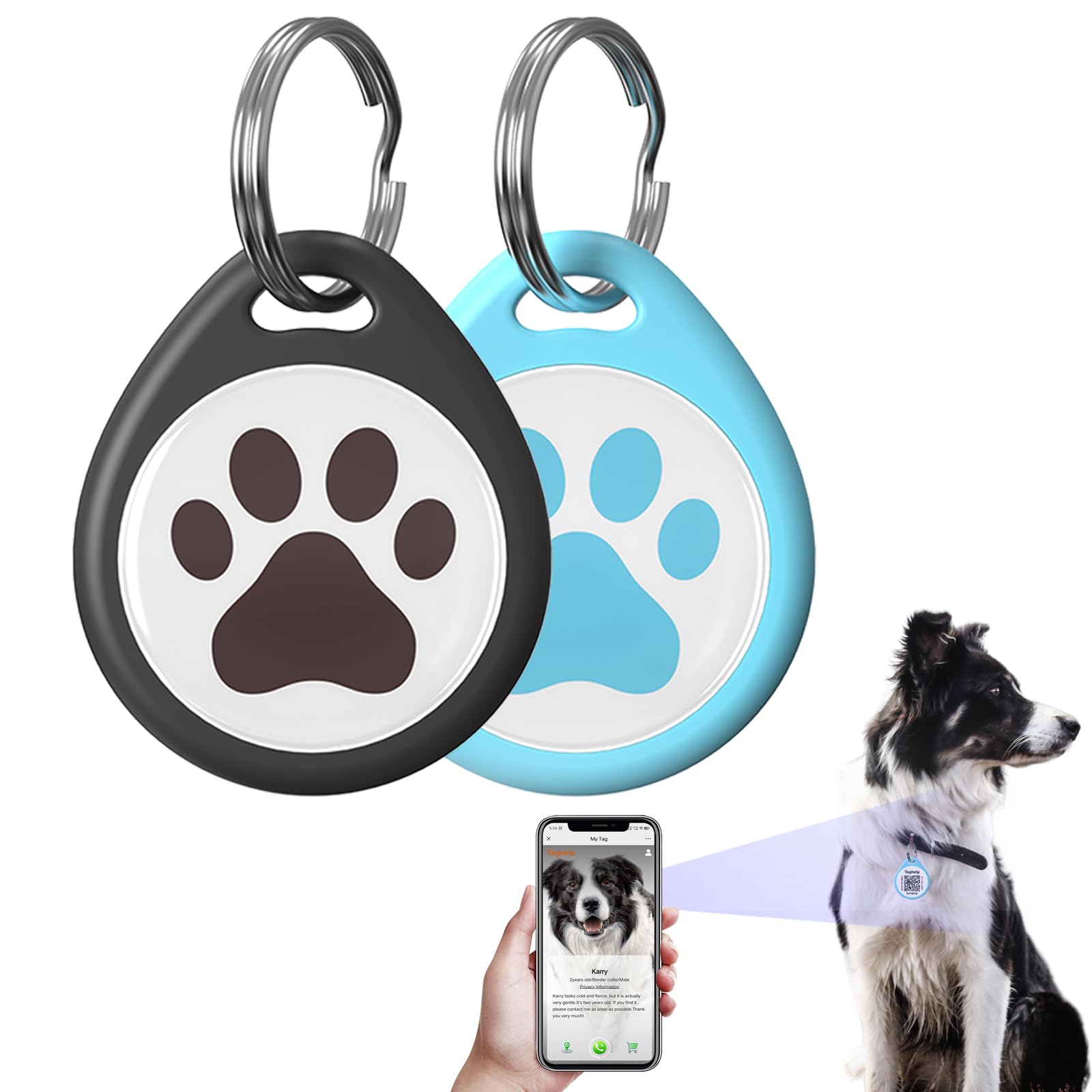2 Pack - Qr Code Pet Id Dog Cat Tags For Collar Personalized For Pet Online Profile - Scan Qr Receive Instant Pet Location Alert