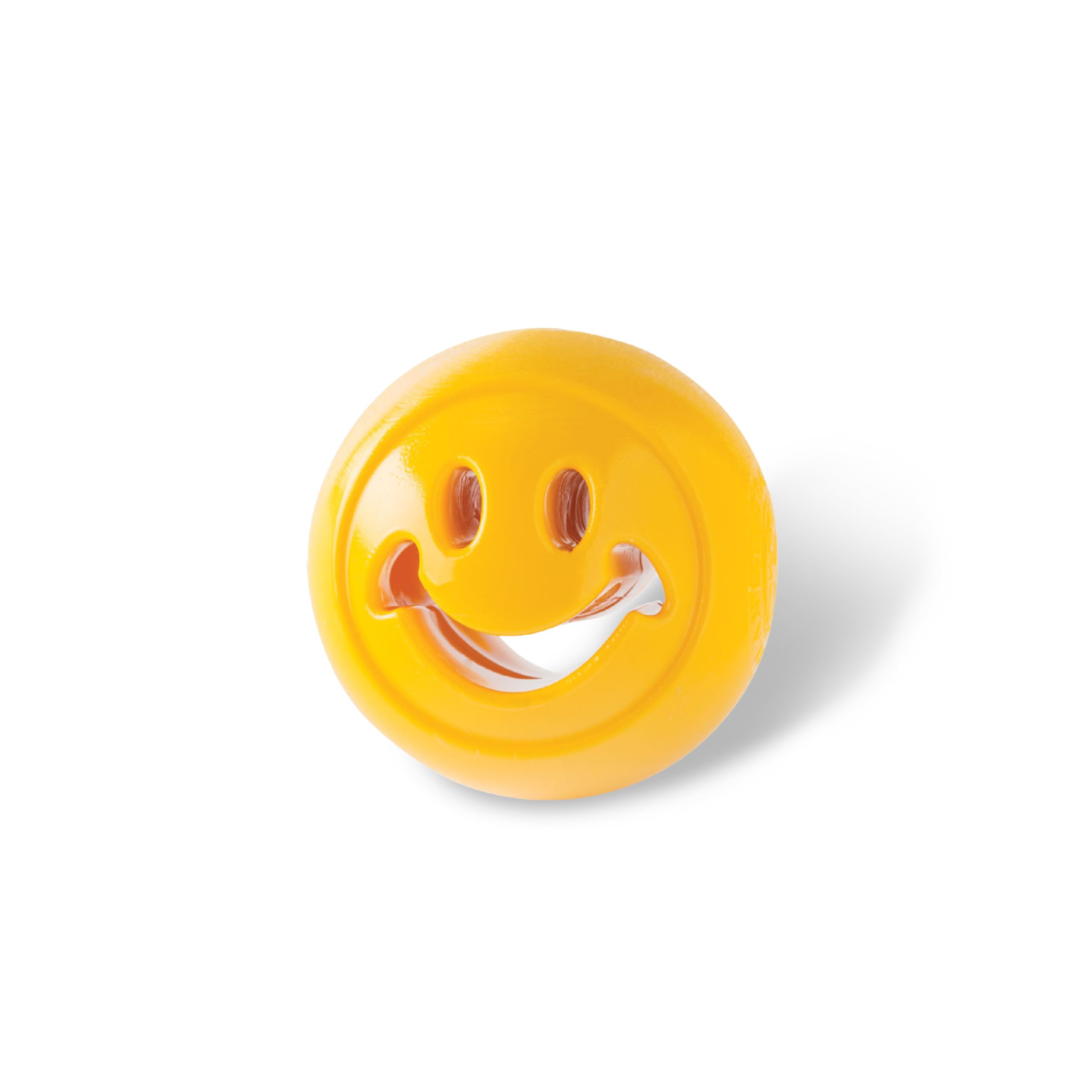 Outward Hound Nooks Happiness Treat Dispensing Dog Toy, Small, Yellow, Smiley Face