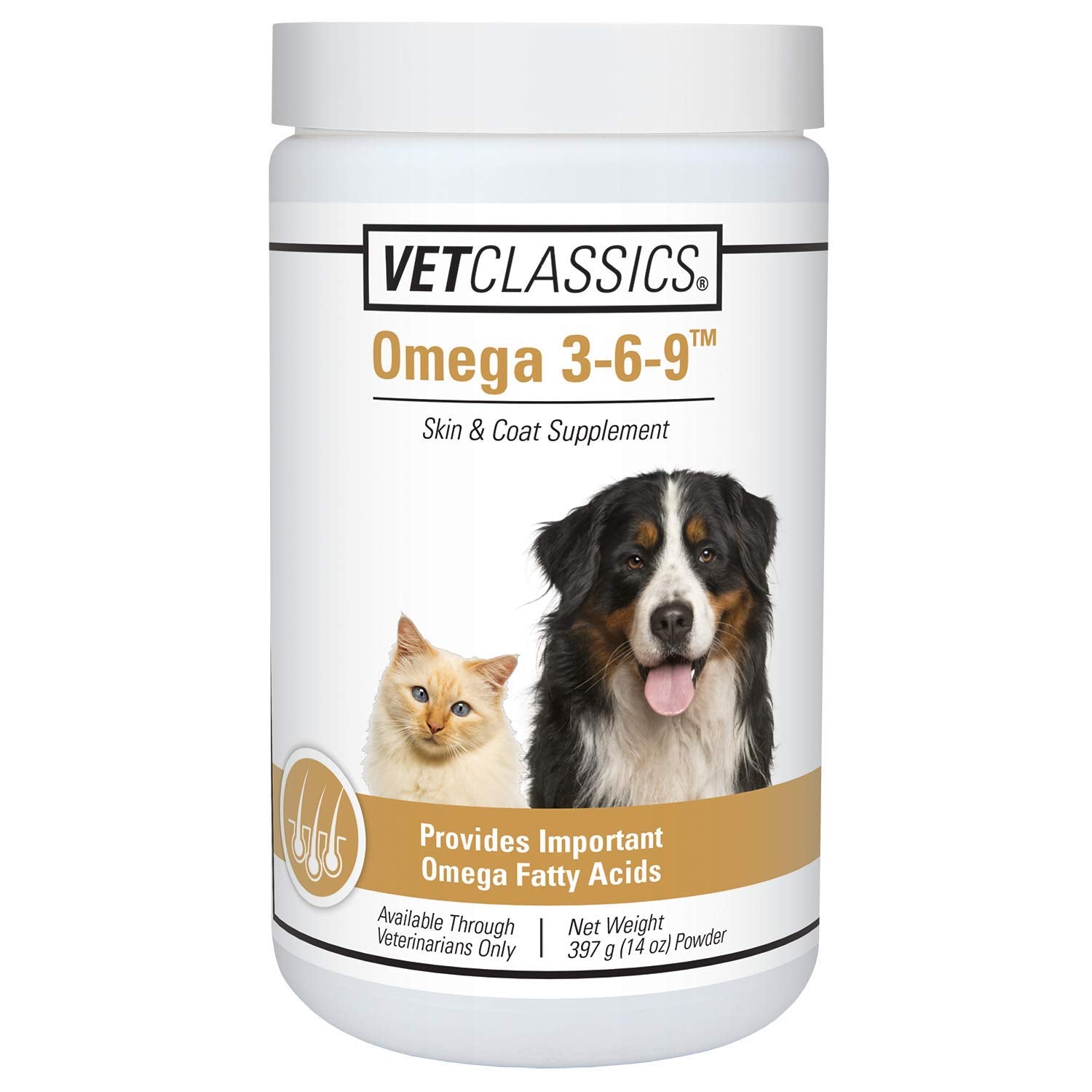 Vet Classics Omega 3-6-9 Pet Skin & Coat Dog Supplement - Supports Health Skin for Cats, Glossy Coats for Pets - Pet Health Supp