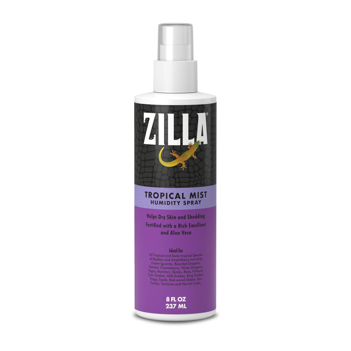 Zilla Tropical Mist Humidity Spray, Ideal For All Tropical Reptiles And Amphibians, Fortified With Aloe Vera