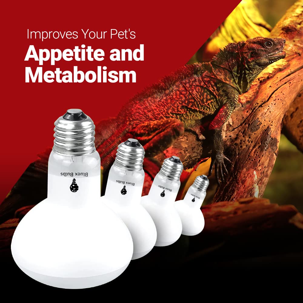 4 Pack 100-Watt Basking Light for Reptile - Heat Lamp Bulbs for Reptiles & Amphibians Broad Spectrum Reptile Light for Glass Ter