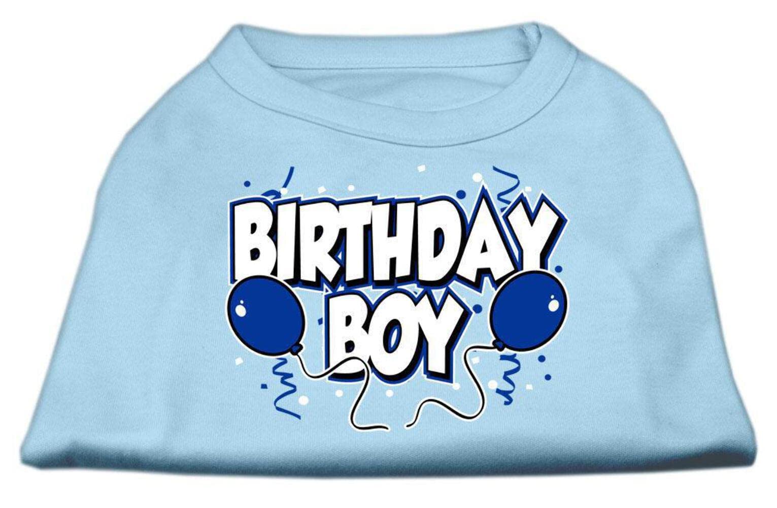 Mirage Pet Products 12-Inch Birthday Boy Screen Print Shirts, Medium, Baby Blue