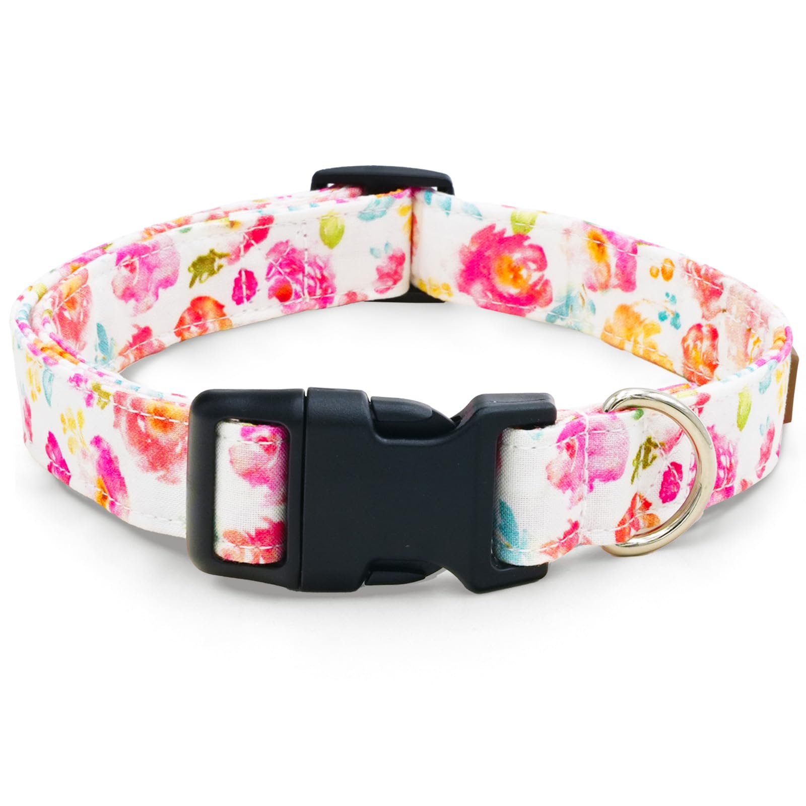 Tunkoo Flower Dog Collar, Cute Adjustable Premium Cotton Collar Durable Plastic Buckle For Small Medium Large Boys Girls Dogs, S