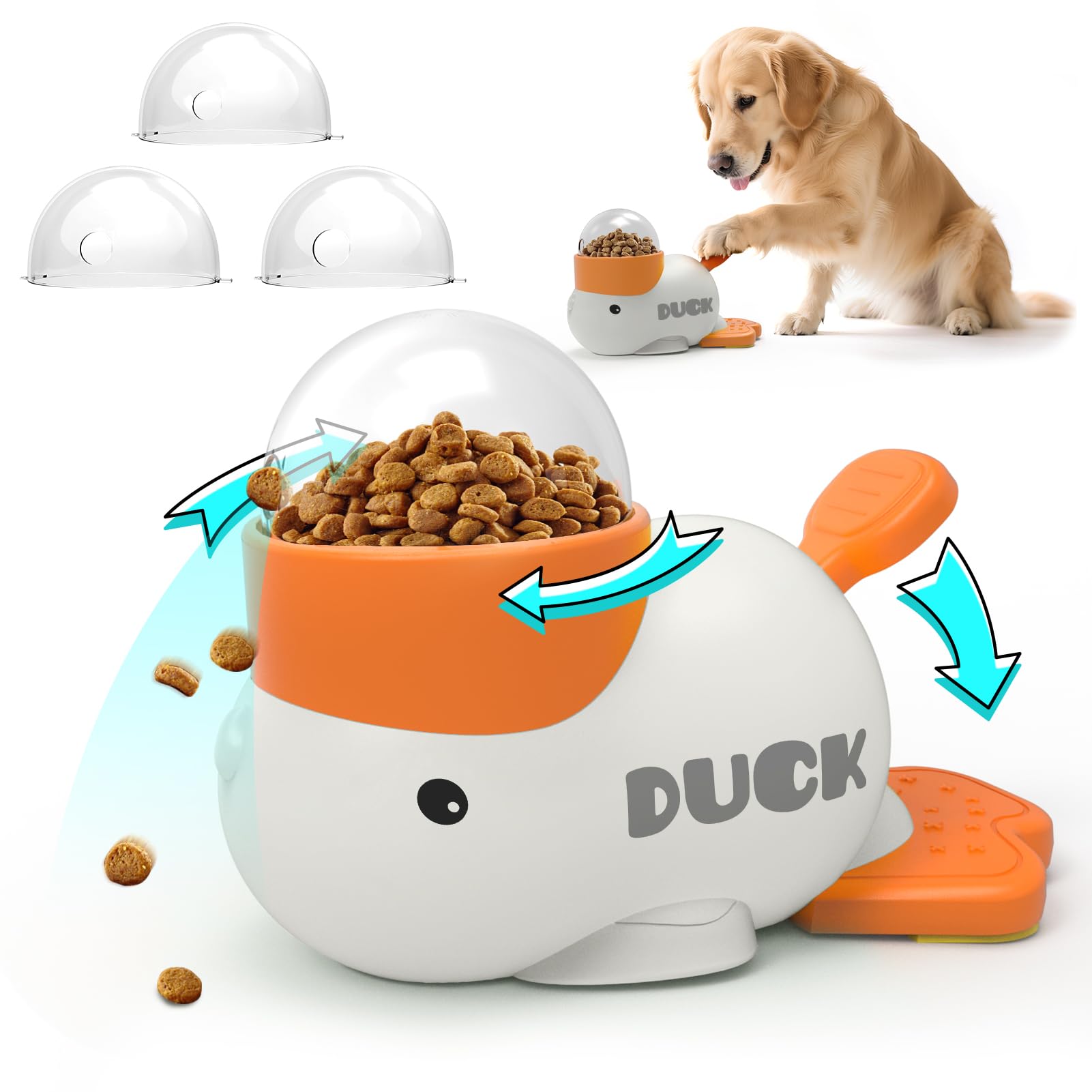 Dog Interactive Treat Dispenser Toy Food Puzzle Slow Feeder Duck-Shaped Dog Puzzle Feeders for Small Medium Dogs Cats IQ Trainin