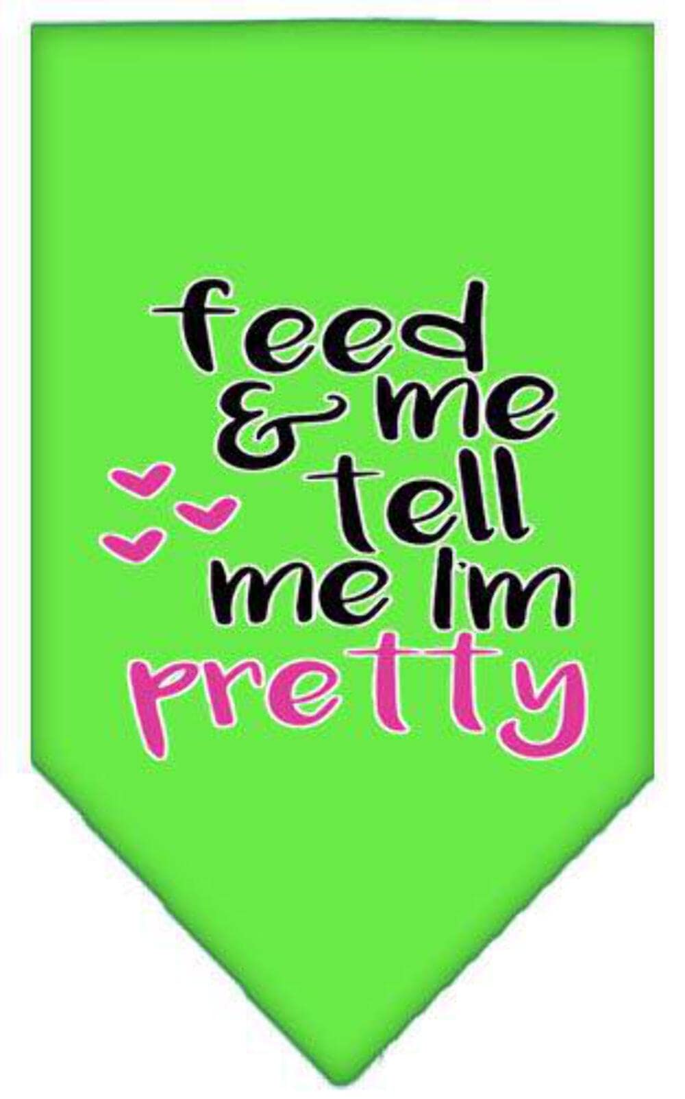 Pet and Dog Bandana Screen Printed, "Feed Me & Tell Me I'm Pretty" Navy Blue Small