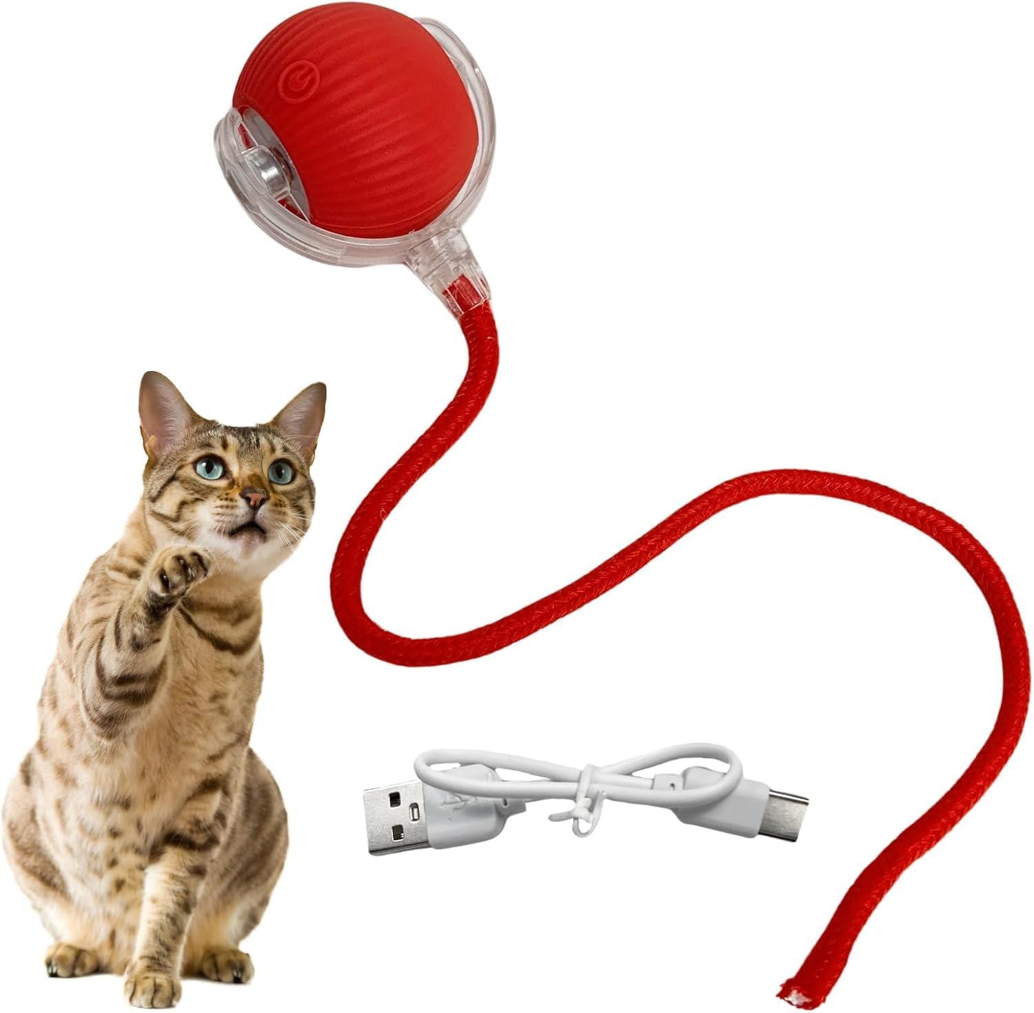 Interactive Rolling, 2025 New Electric Toy, Interactive Cat Toys Ball,360 Smart Automatic Pet Ball, Fast Rolling Toy