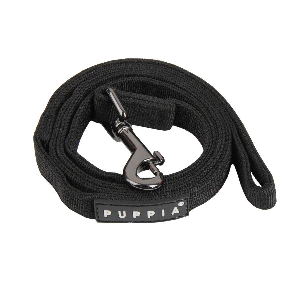 Puppia Two Tone Dog Lead Strong Durable Comfortable Grip Walking Training Leash For Small & Medium Dog, Black, Large