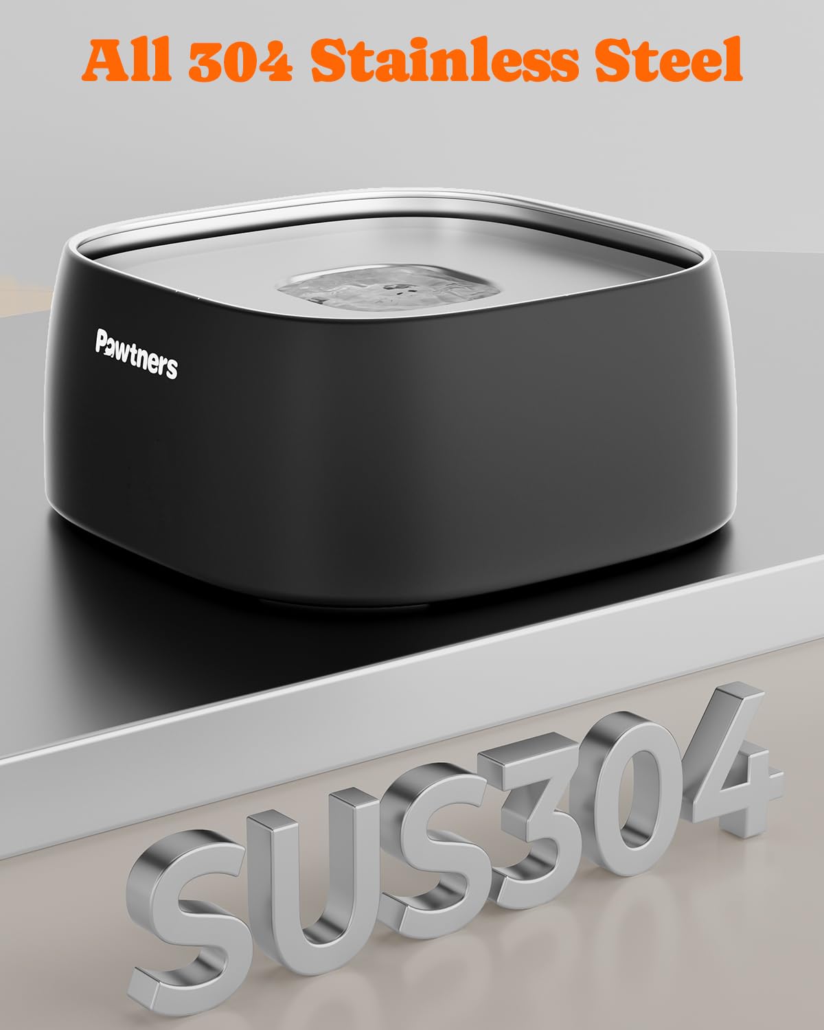 Dog Water Bowl No Spill, 4L Stainless Steel Slow Water Bowl For Dogs With Non-Slip Base, Spill Proof For Medium Large Messy Drin