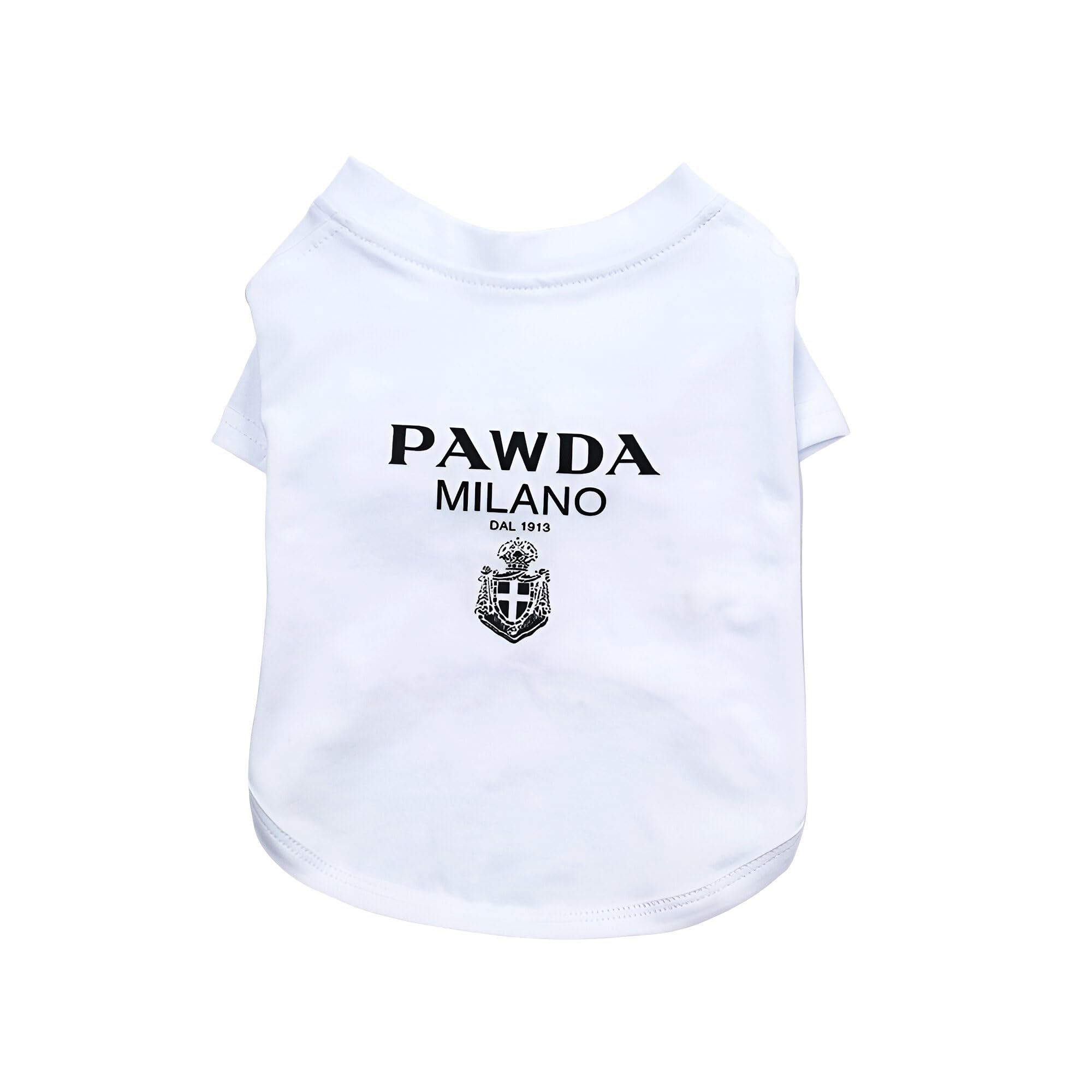 Dog T-Shirt Tee Clothes Vest Lightweight Stretchy Soft Cool Breathable Puppy Pawda White Medium