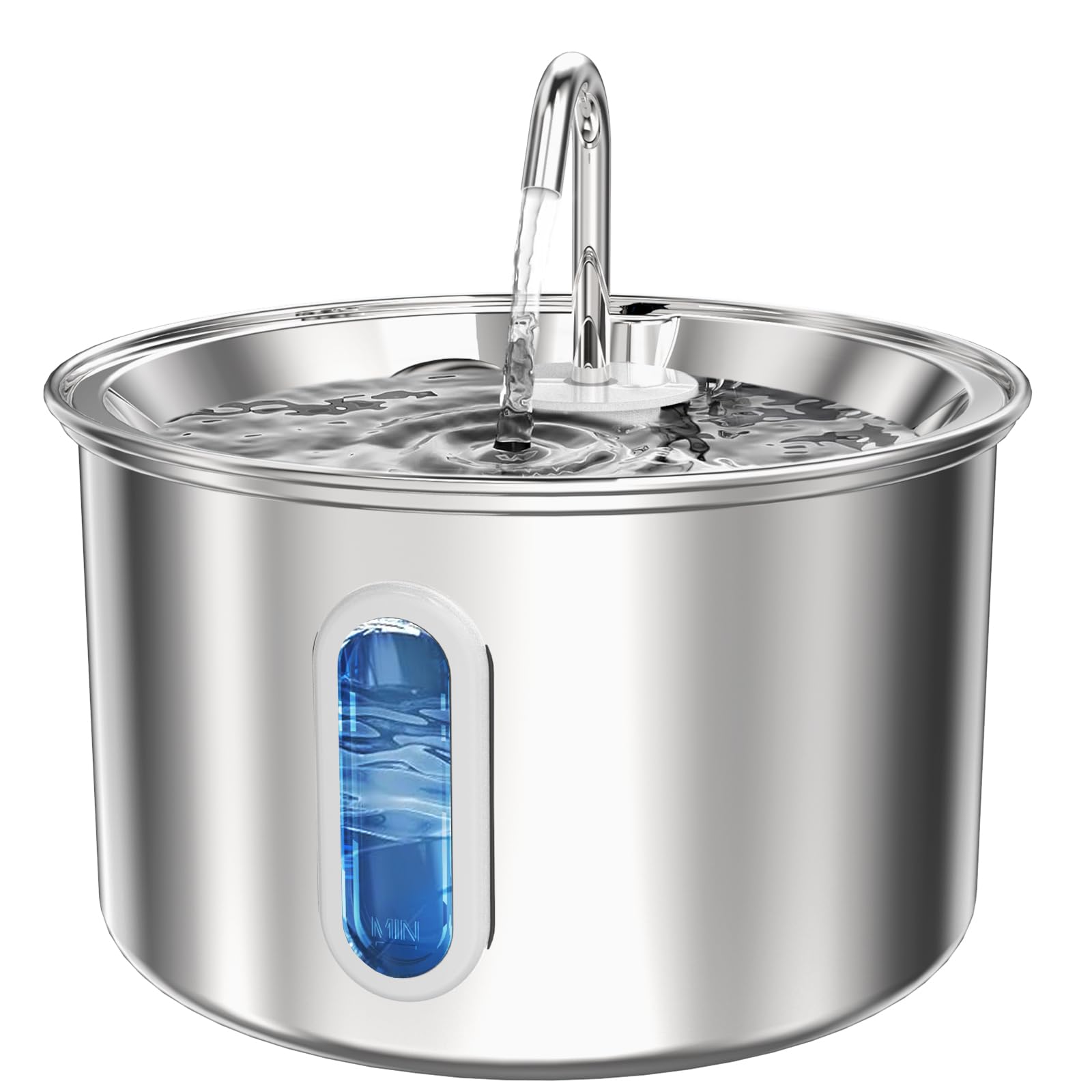 Stainless Steel Cat Water Fountain, 3L/101Oz Pet Water Fountain, Dog Waterer With Quiet Pump And 4-Layer Filtration For Cats And