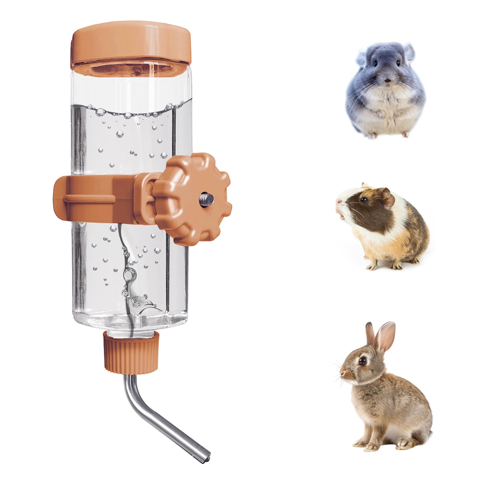 Los Andes 16.9Oz Small Animal Water Bottle For Cage,Crate, Top Fill Water Dispenser For Guinea Pigs/Bunnies/Ferrets/Squirrel/Hed