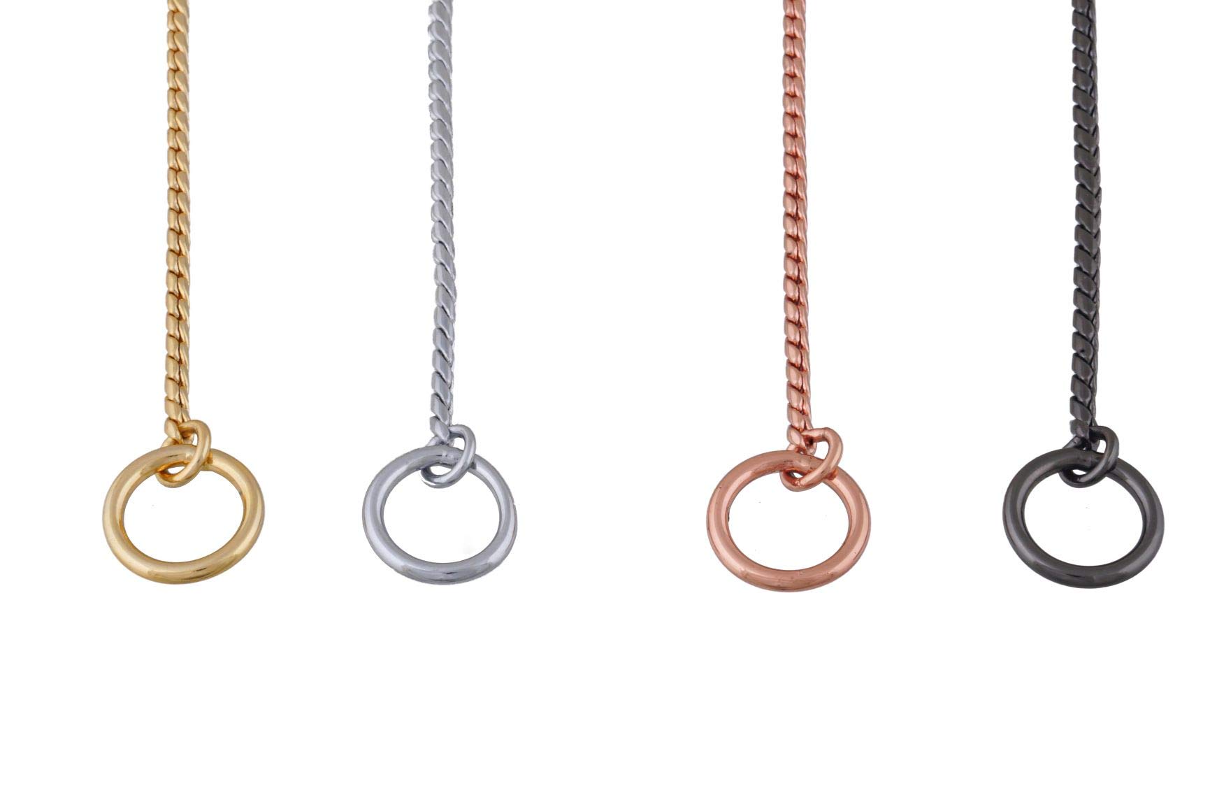 Alvalley Metal Chain Dog Show Collar - Fine Brass Snake Chain Collar - Adjustable For Toy, Small, Medium, Large, And Extra Large