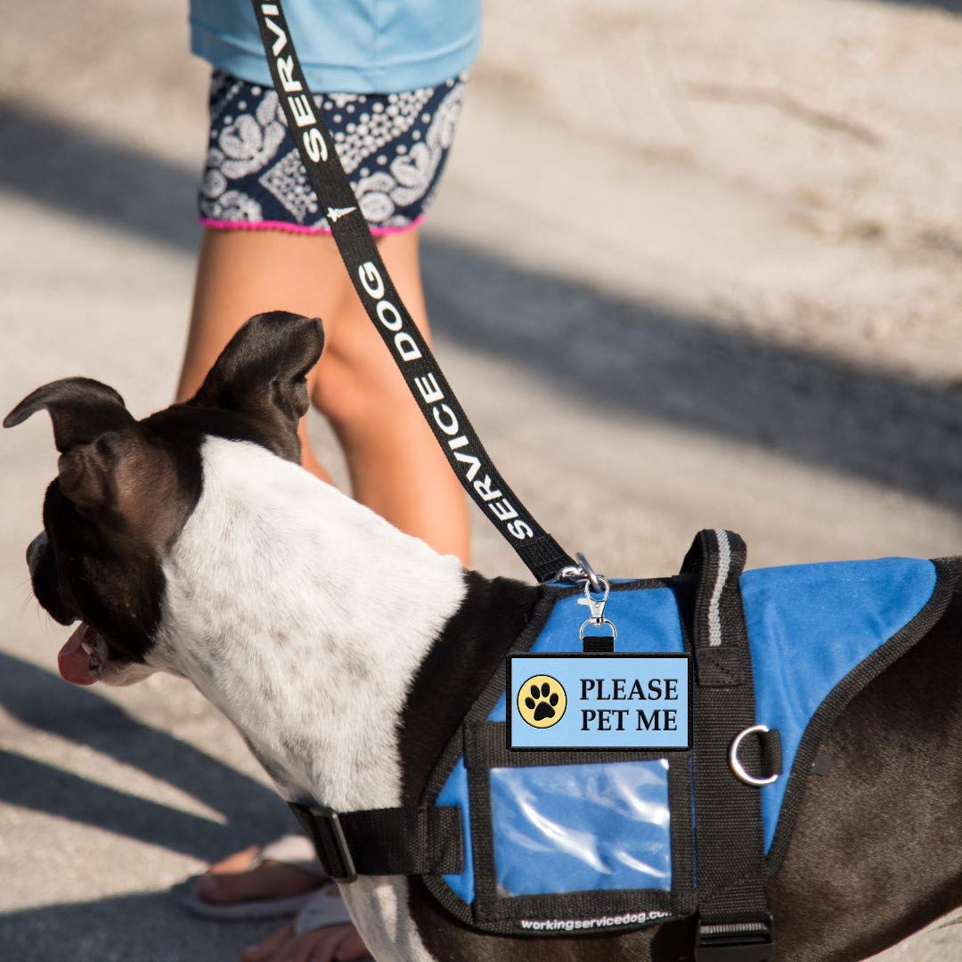 Please Pet Me Id Patch Tag - Clips To Service Dog Vest, Therapy Dog Vest, Harness, Collar, Leash, Or Carrier