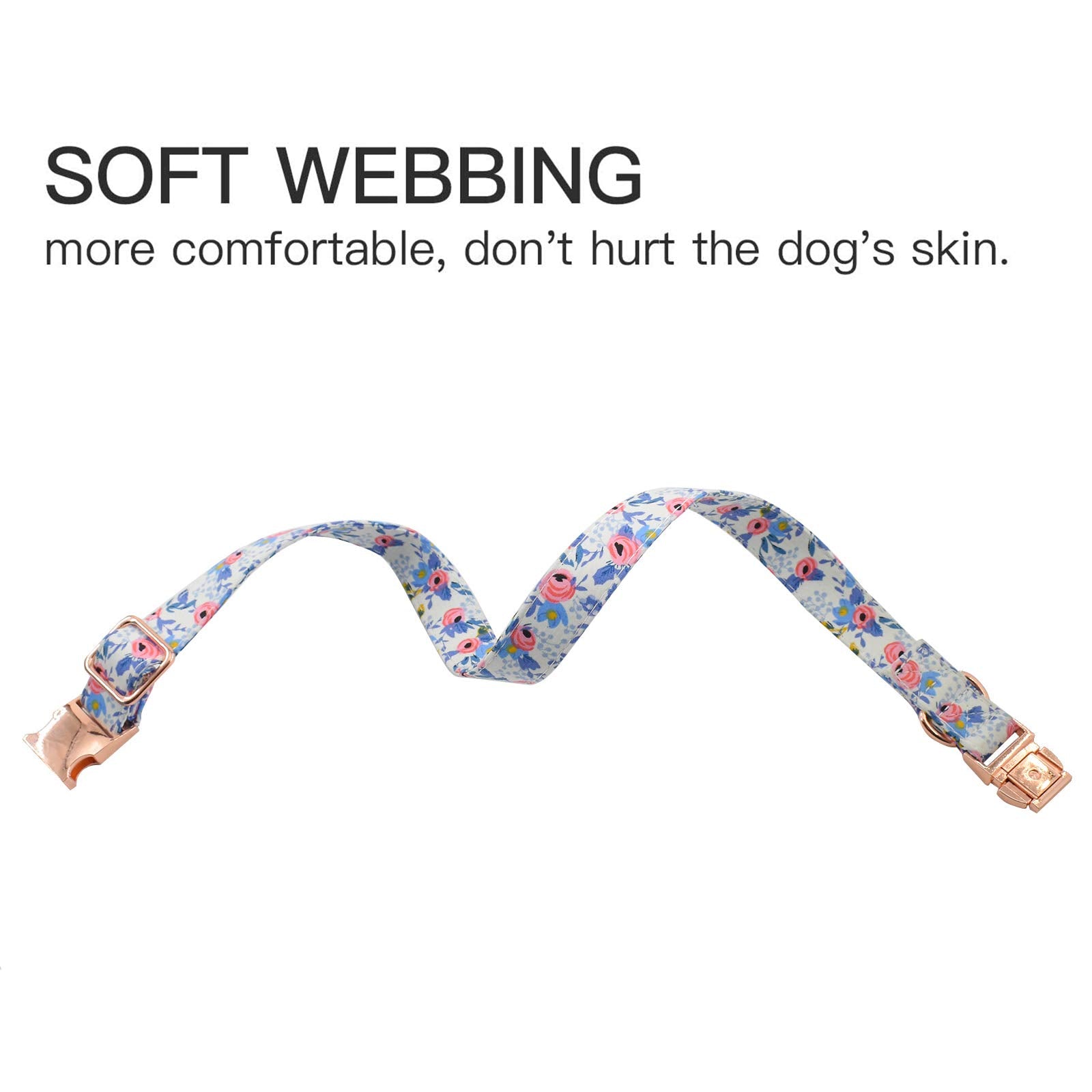 Metal Buckle Dog Collar, Durable Adjustable Dog Collar Soft For Small Medium Large Dogs (M(13-18In), Flower2)